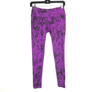 Zella slim Ikat chevon print purple legging Sz XS